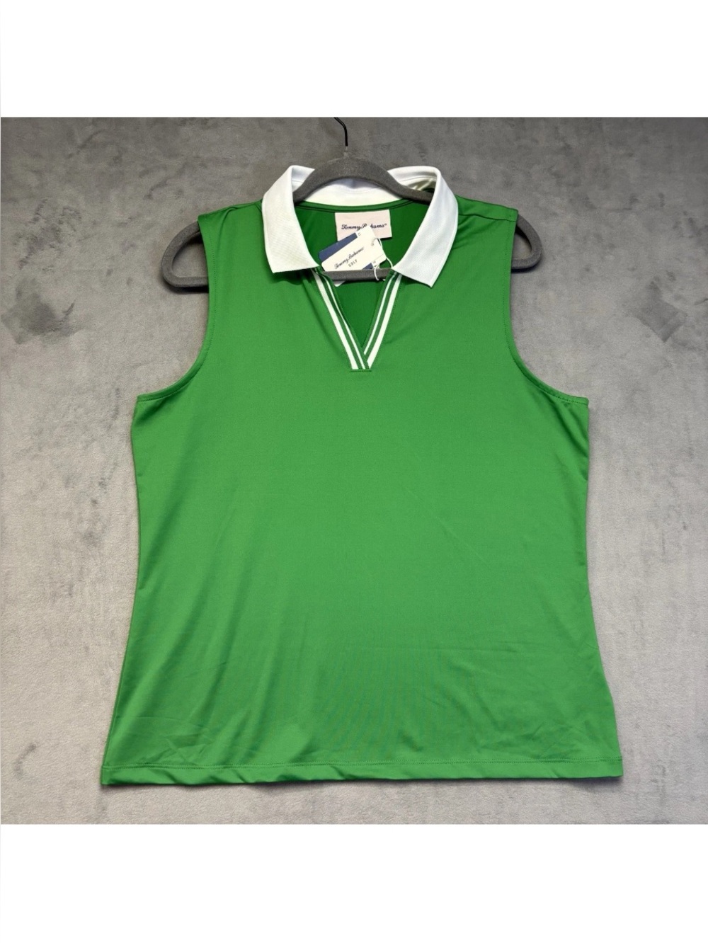 NEW Tommy Bahama Womens Size XL Green Polo Tank Shirt Golf Tennis Dry Wicking
